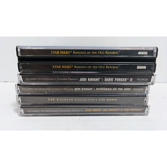 STAR WARS PC 5 GAME LOT KOTOR JEDI OUTCAST TIE FIGHTER MYSTERIES OF THE SITH ETC - Picture 2 of 11